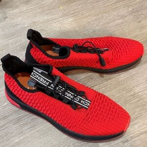 French Connection Red and Black Athletic Shoes